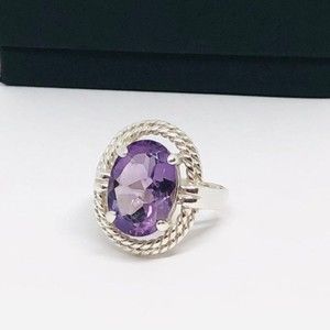 Sterling Amethyst Ring Size 8